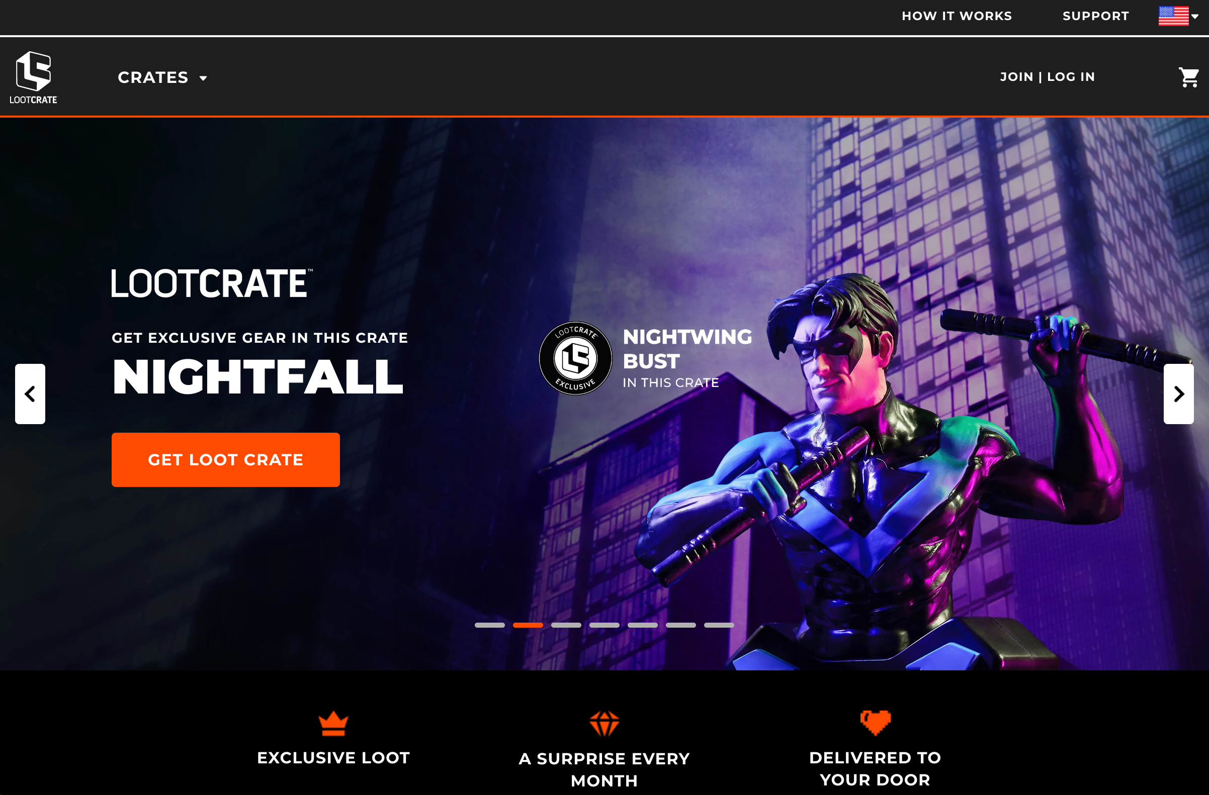 Loot Crate Shopify storefront homepage