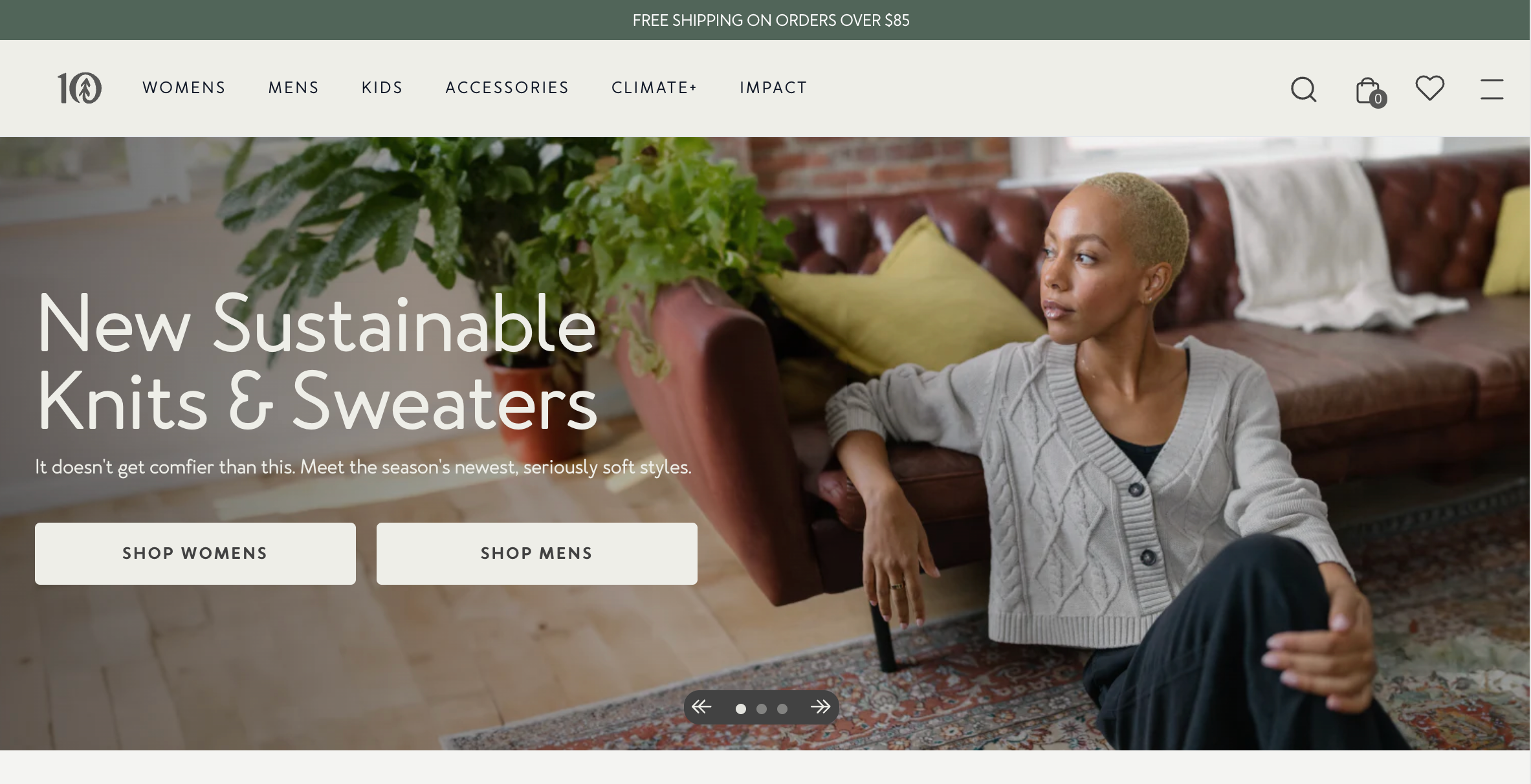 Tentree Shopify storefront homepage