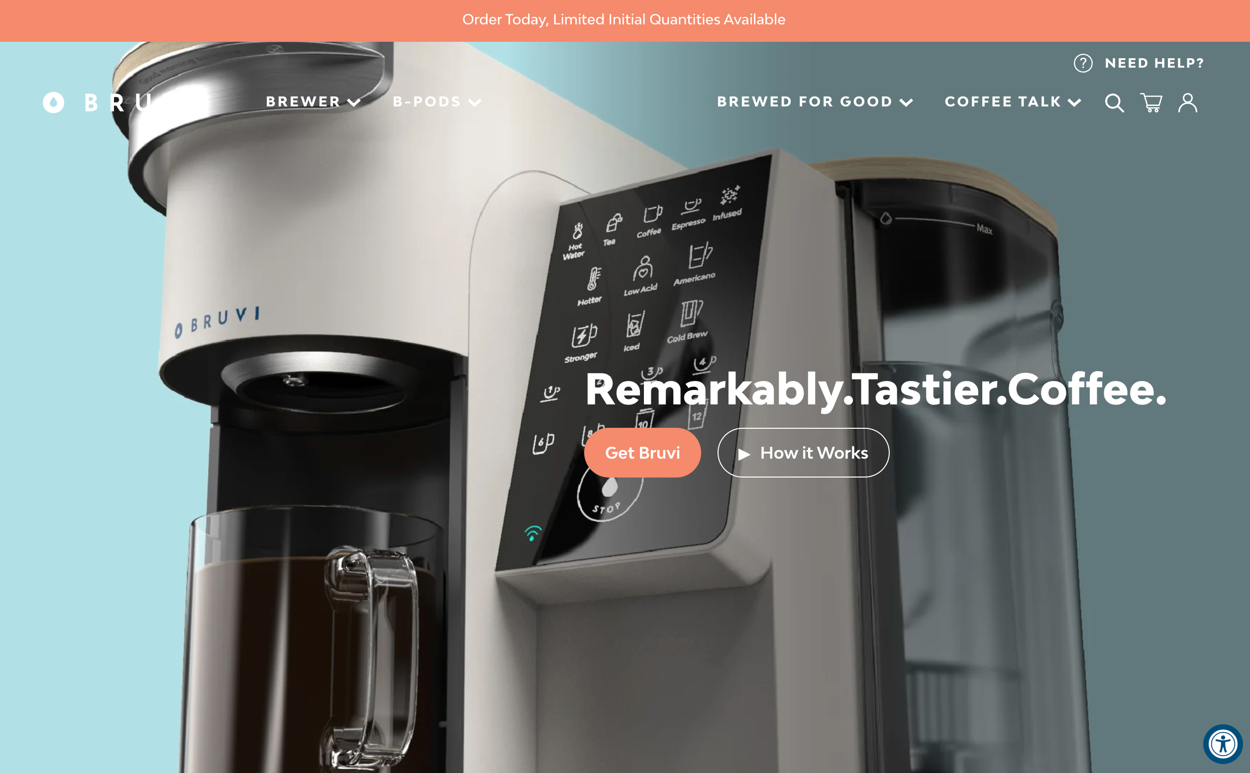 Bruvi Shopify storefront homepage