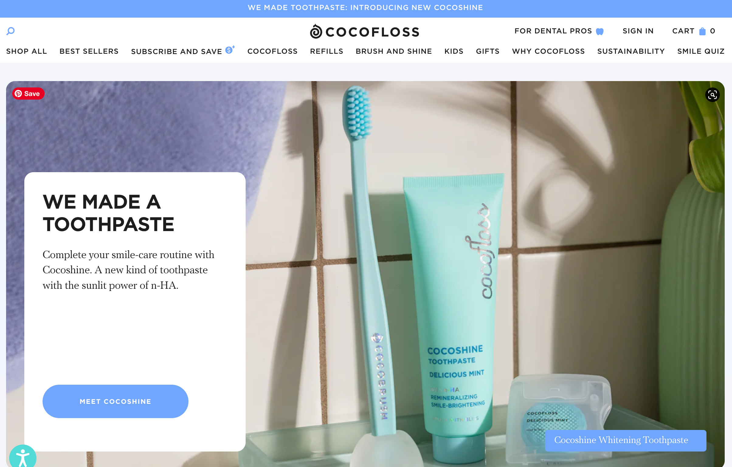 Cocolab Shopify storefront homepage