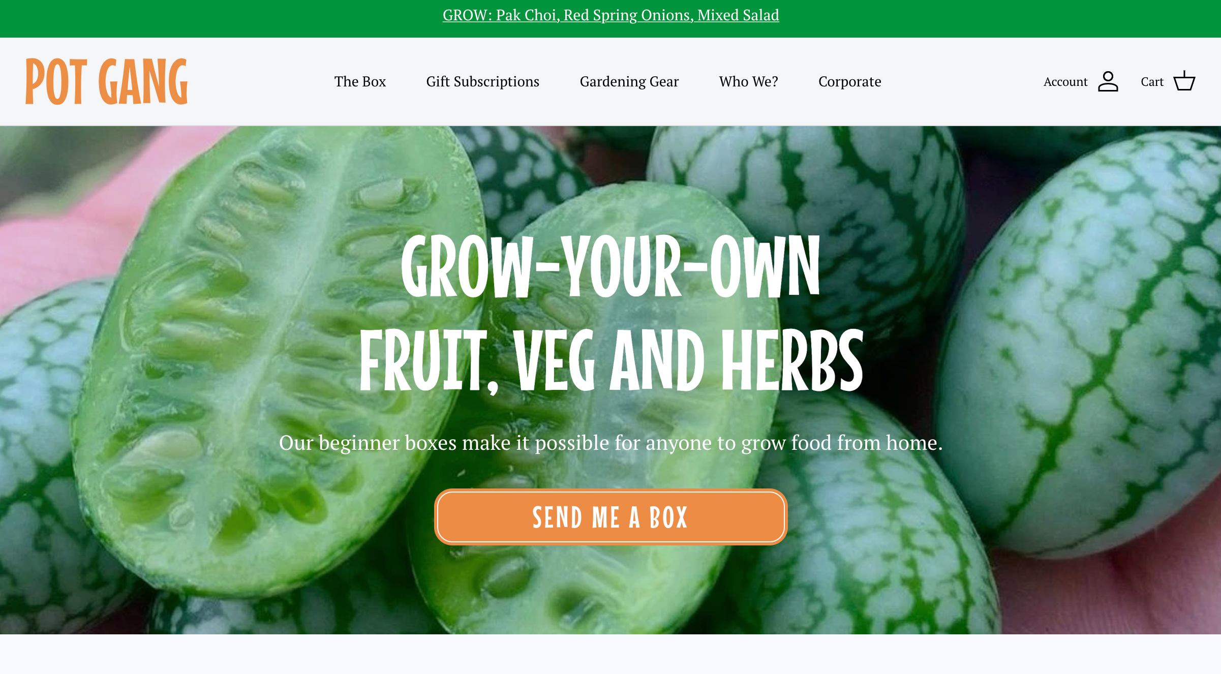 Pot Gang Shopify storefront homepage