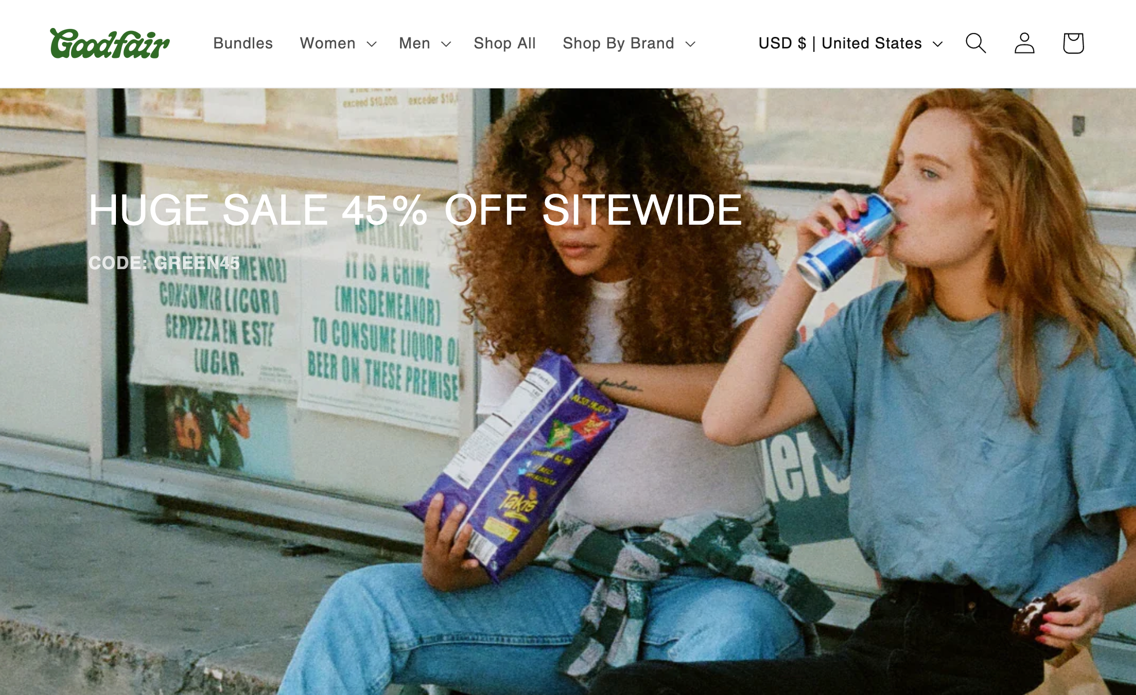 Goodfair Shopify storefront homepage