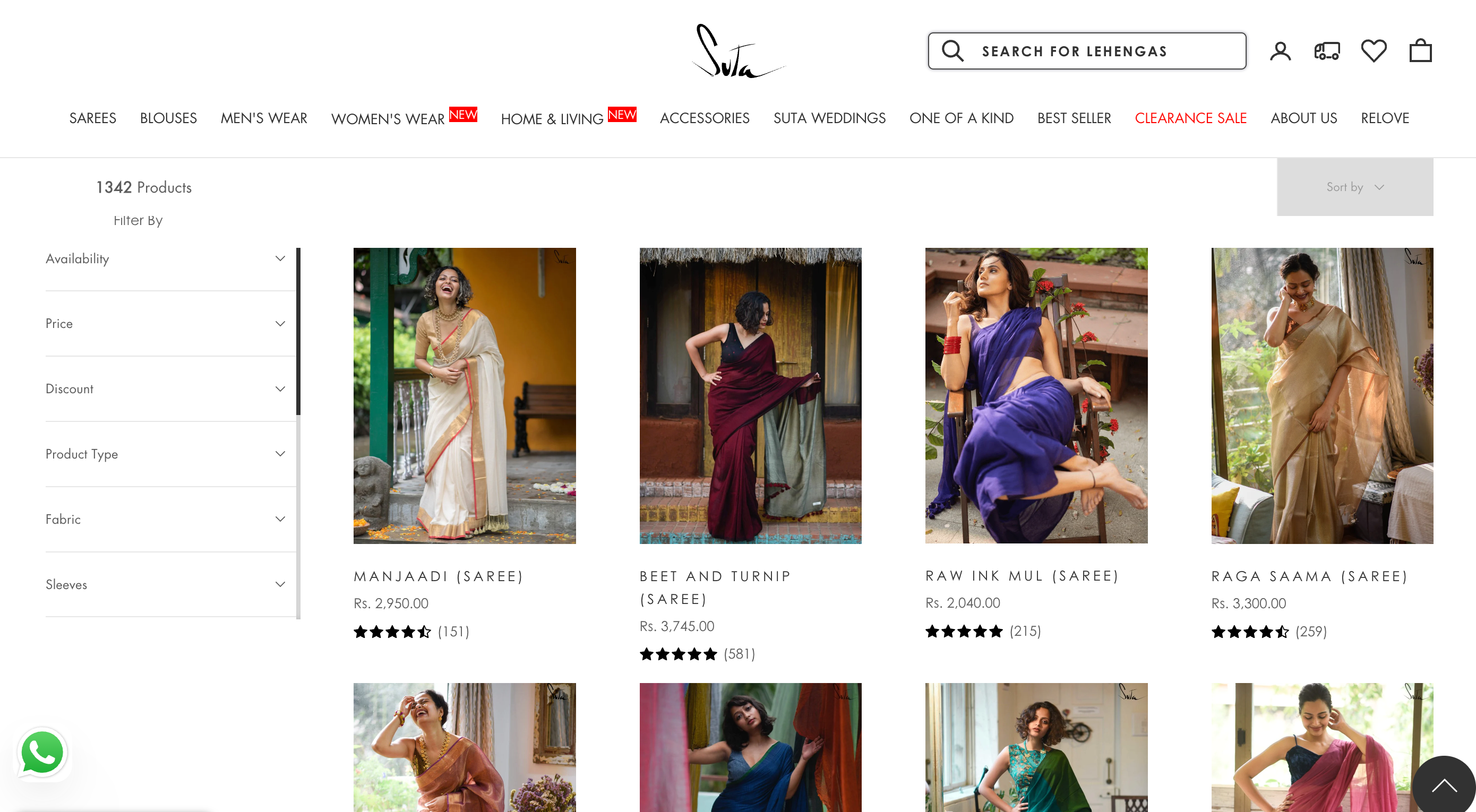 Suta Shopify storefront homepage